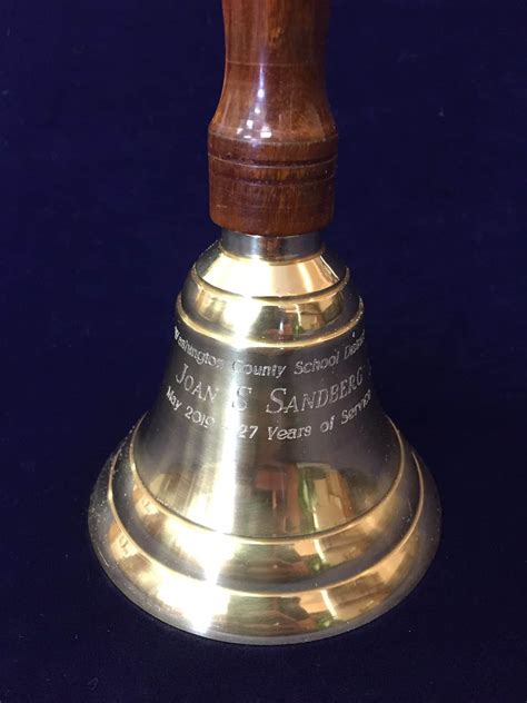 Medium Brass Handbell With Wooden Handle Gem Awards