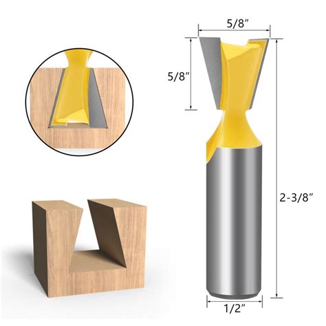 Tooltekt® Dovetail Router Bits - 1/2" Shank