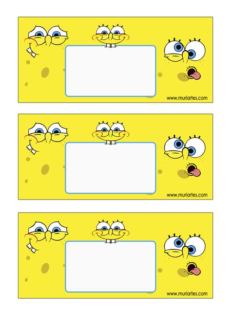 Free Printable Spongebob Food Labels Each Printable Is Easy To Print