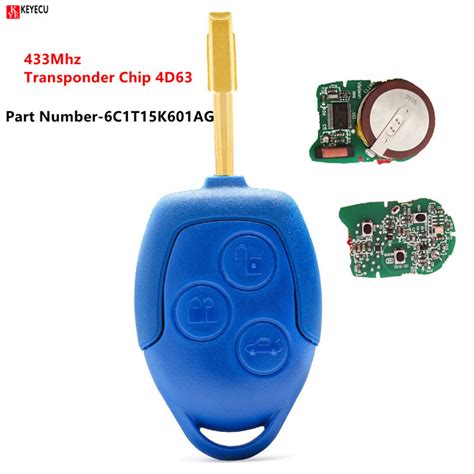 For Ford Transit Button Full Blue Remote Key Fob Mk