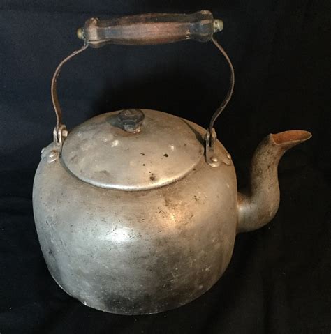 Vintage Antique Mirro Aluminum Tea Kettle 6 5 Quart Etsy