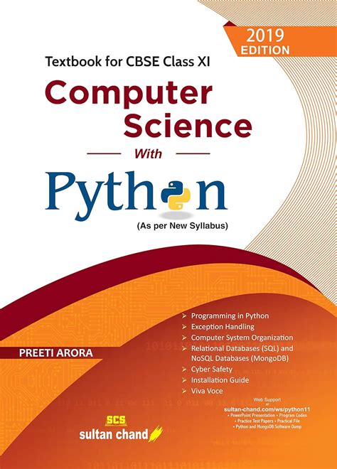 Computer Science With Python Cbse Xi Textbook For Cbse Class 11 Preeti Arora 9789387907416