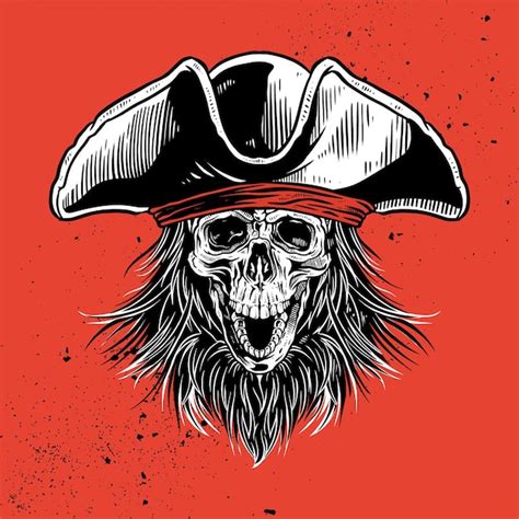 Premium Vector Pirate Captain Skull Illustration