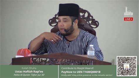 kuliah dhuha ustaz hafiizh rapiee  june  youtube
