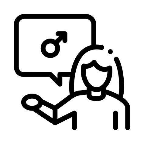 Woman Talk About Lesbian Icon Vector Outline Illustration