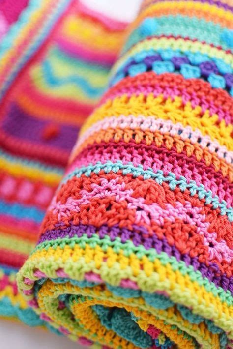 As We Go Stripey Blanket Crocheted By Ingrid De Vries From A Pattern