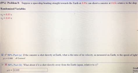Solved (8%) Problem 8: Suppose a spaceship heading straight | Chegg.com