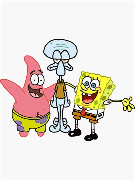 Spongebob Patrick And Squidward Sticker For Sale By Rymb Redbubble