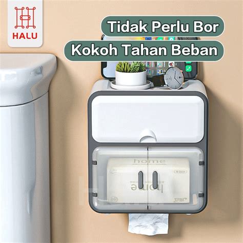 Jual HALU Kotak Tempat Tisu Laci Plastik Tempat Tissue Toilet Tempel