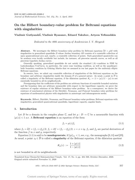 On The Hilbert Boundary Value Problem For Beltrami Equations With