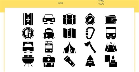 20 Travel Icons (Solid), Graphics - Envato Elements