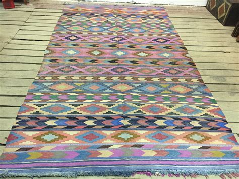 Bohemian Multicolored Rug with Fringes