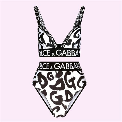 Monogram High Waisted Bikini Set Dolce Gabbana Bikini