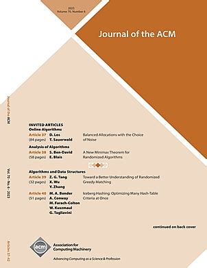 JACM: Vol 70, No 6