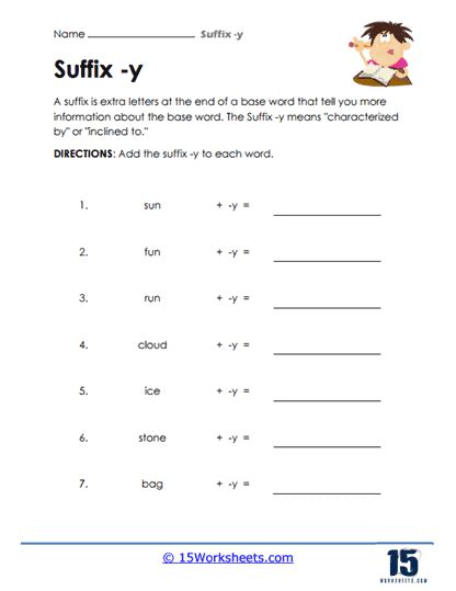 Suffix Y Worksheets 15