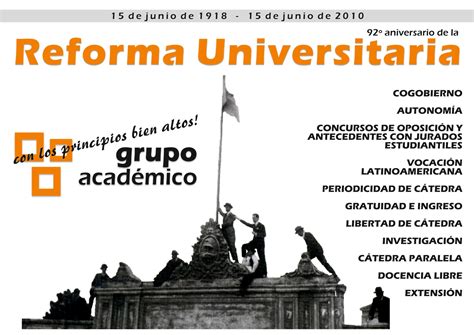 Grupo Academico Hoy A 92º Años De La Reforma Universitaria De 1918