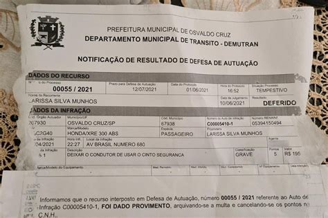 Departamento de Trânsito de Osvaldo Cruz cancela multa de motociclista