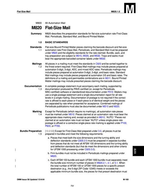 Fillable Online DMM M820 Flat Size Mail USPS Fax Email Print PdfFiller