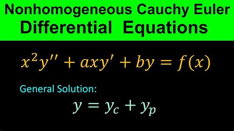 Cauchy Euler Differential Equation Solution Method Differential