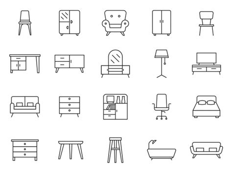 20 Furniture Vector Icons