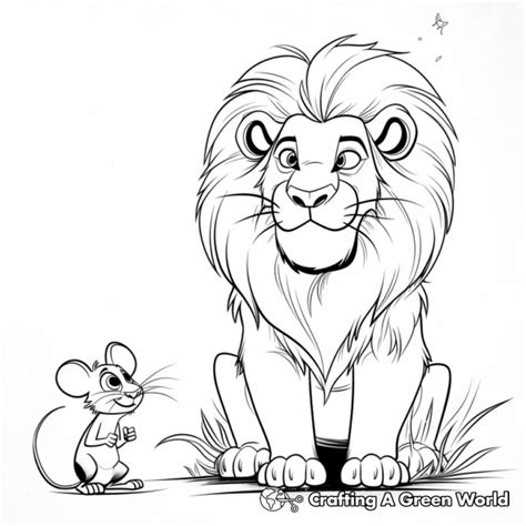 lion  mouse coloring pages  printable
