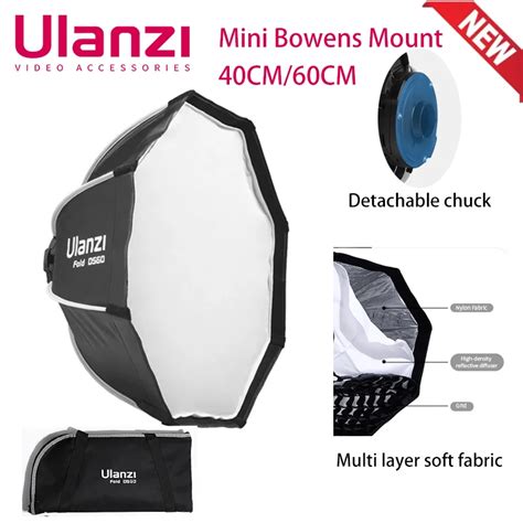 Ulanzi LAS002 40cm 60cm Foldable Octagon Softbox With Mini Bowens Mount