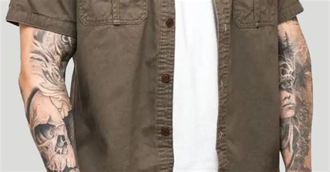 Мужская Рубашка Abercrombie & Fitch Оливковая