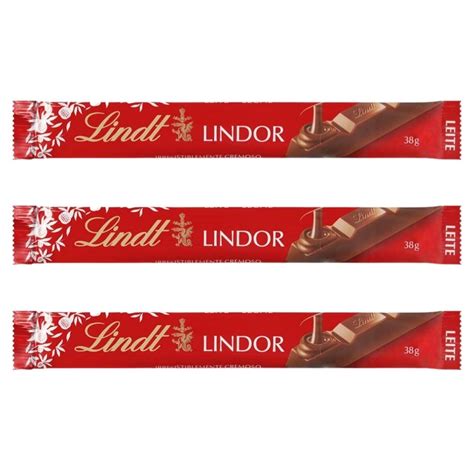 Chocolate Lindt Lindor Barra Ao Leite 3 Barrinhas De 38g Shopee Brasil