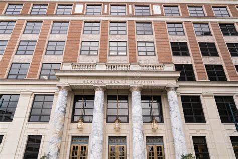 Facade of the Alaska State Capitol Building Stock Photo - Image of ...