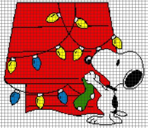 Peanuts (Snoopy Hanging Christmas Lights) – (Chart/Graph AND Row-by-Row ...