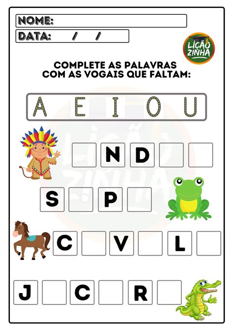 Lição Para Alfabetização Infantil