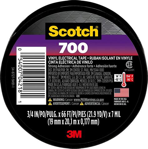 Scotch Cinta El Ctrica De Vinilo Negro Pulgadas Por Pies