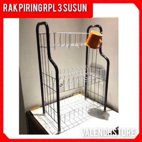 Jual Rak Piring Susun Dengan Gelas Rpl Lengkung Rak Dapur Rak