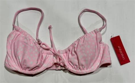 Juniors Shirred Underwire Bikini Top Xhilaration Light Pink Dot Print L Ebay