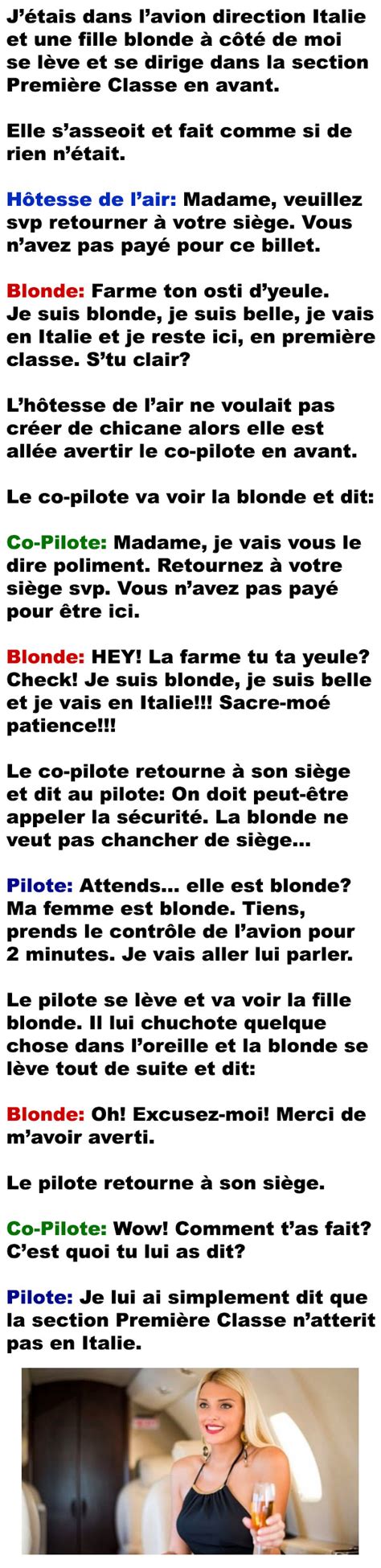 La blonde qui voulait crosser le système dans l avion