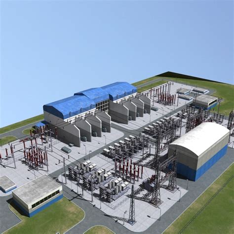3d max electrical substation station