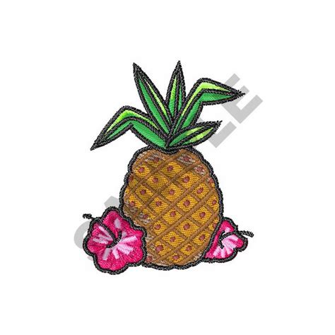 Pineapple Embroidery Design Machine Embroidery Etsy