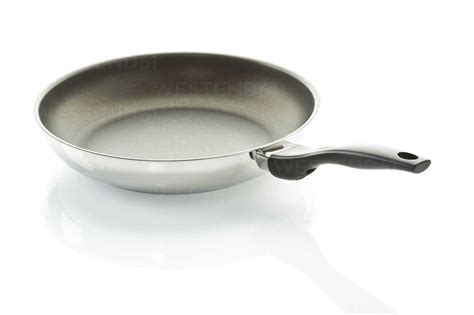 Empty Frying Pan On White Background Stock Photo