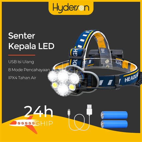 Jual Senter Kepala Led Isi Ulang Lm Headlamp Terang Dengan Led