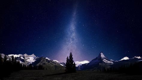 space, Stars, Mountain, Night, Sky Wallpapers HD / Desktop and Mobile ...