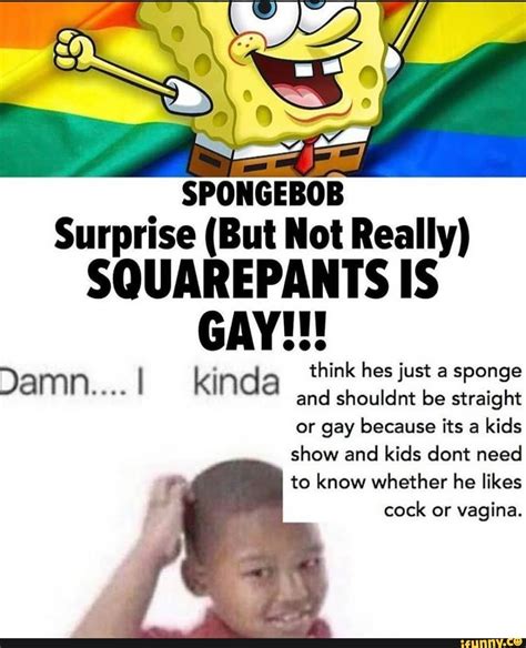 SPONGEBOB Surprise But Not Really SQUAREPANTS GAY Think Hes Just A Sponge Jamn Kinda And