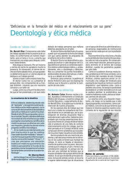 Deontología y ética médica Sindicato Médico del Uruguay