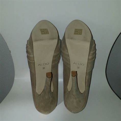 Aldo Shoes Aldo Nude Suede Stiletto Peep Toe Pumps Poshmark