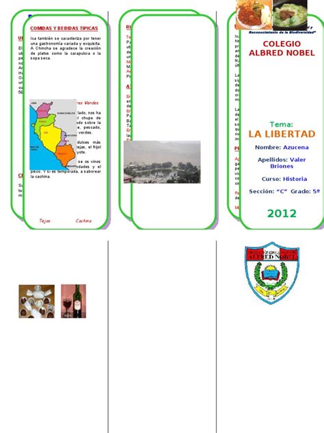 Triptico Departamento De Ica Alimentos