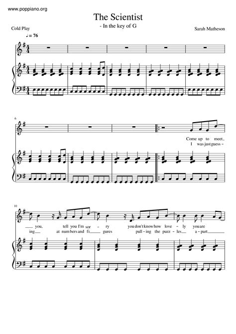 Coldplay The Scientist Sheet Music Pdf Free Score Download ★