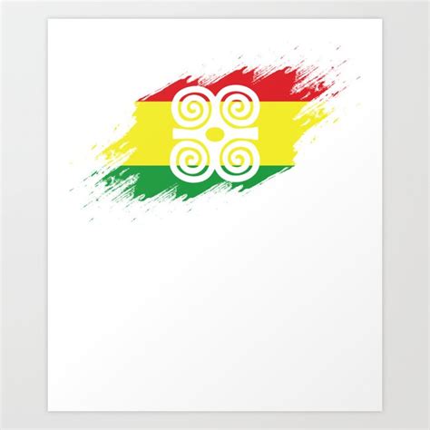 Ghana Flag West African Symbol Dwennimen Adinkra print Art Print by ...