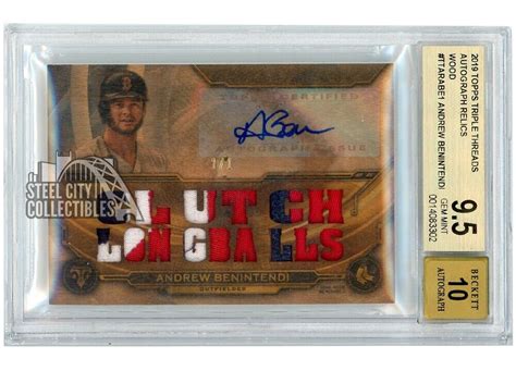 Andrew Benintendi Topps Triple Threads Wood Patch Auto Bgs