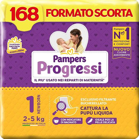 Pampers Progressi Newborn 168 Pannolini Taglia 1 2 5 Kg Amazon It