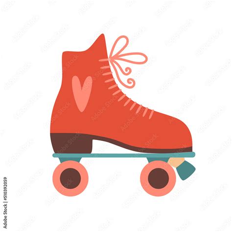 Cute vintage retro quad roller skates isolated on white background ...