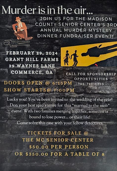 Madison County Senior Center's 3rd Annual Murder Mystery Dinner